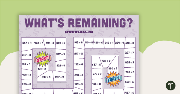 Math: What’s Remaining? – Long Division Board Game