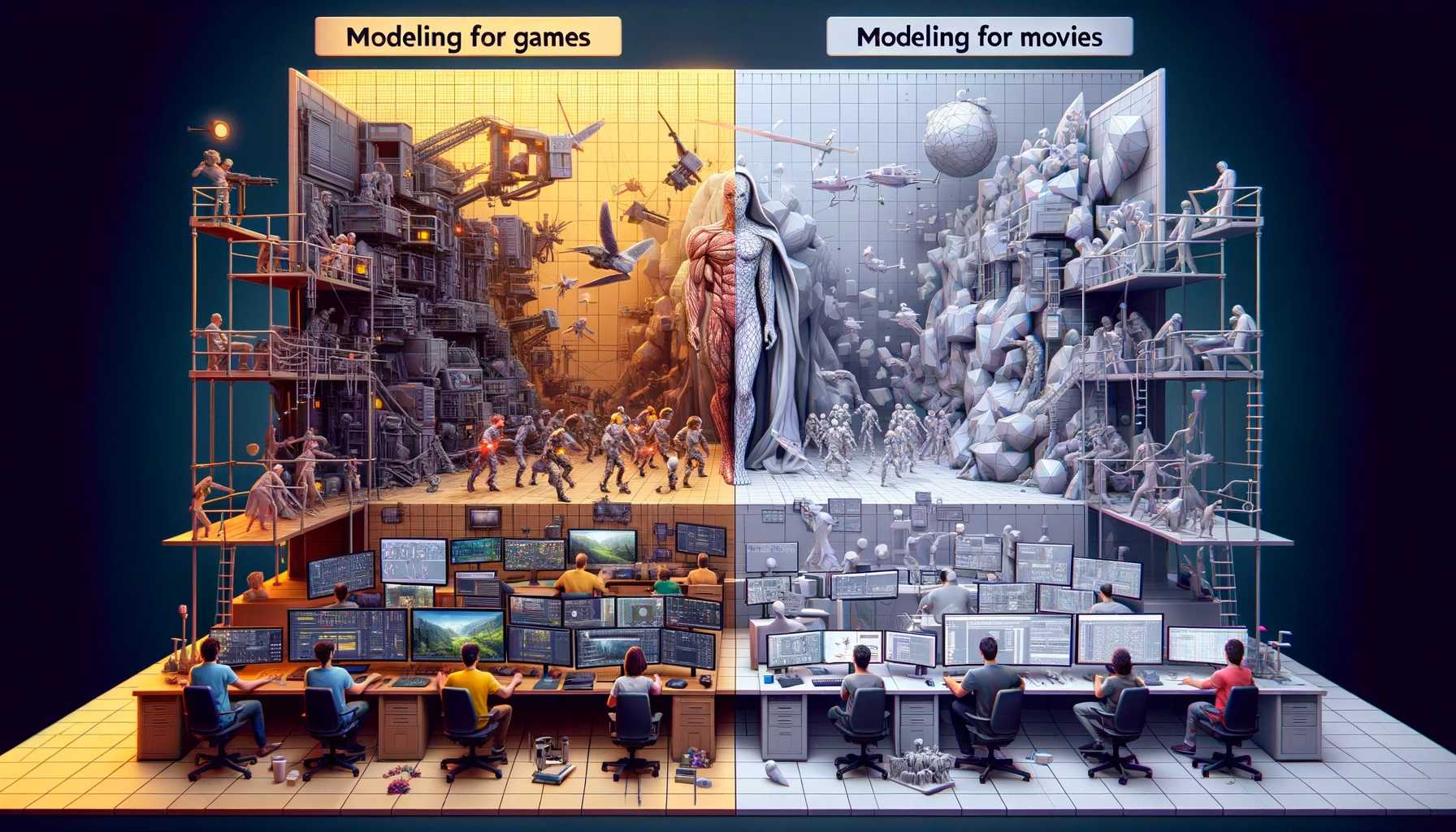 What's the Difference - A Comparison of Modeling for Games and Modeling for Movies